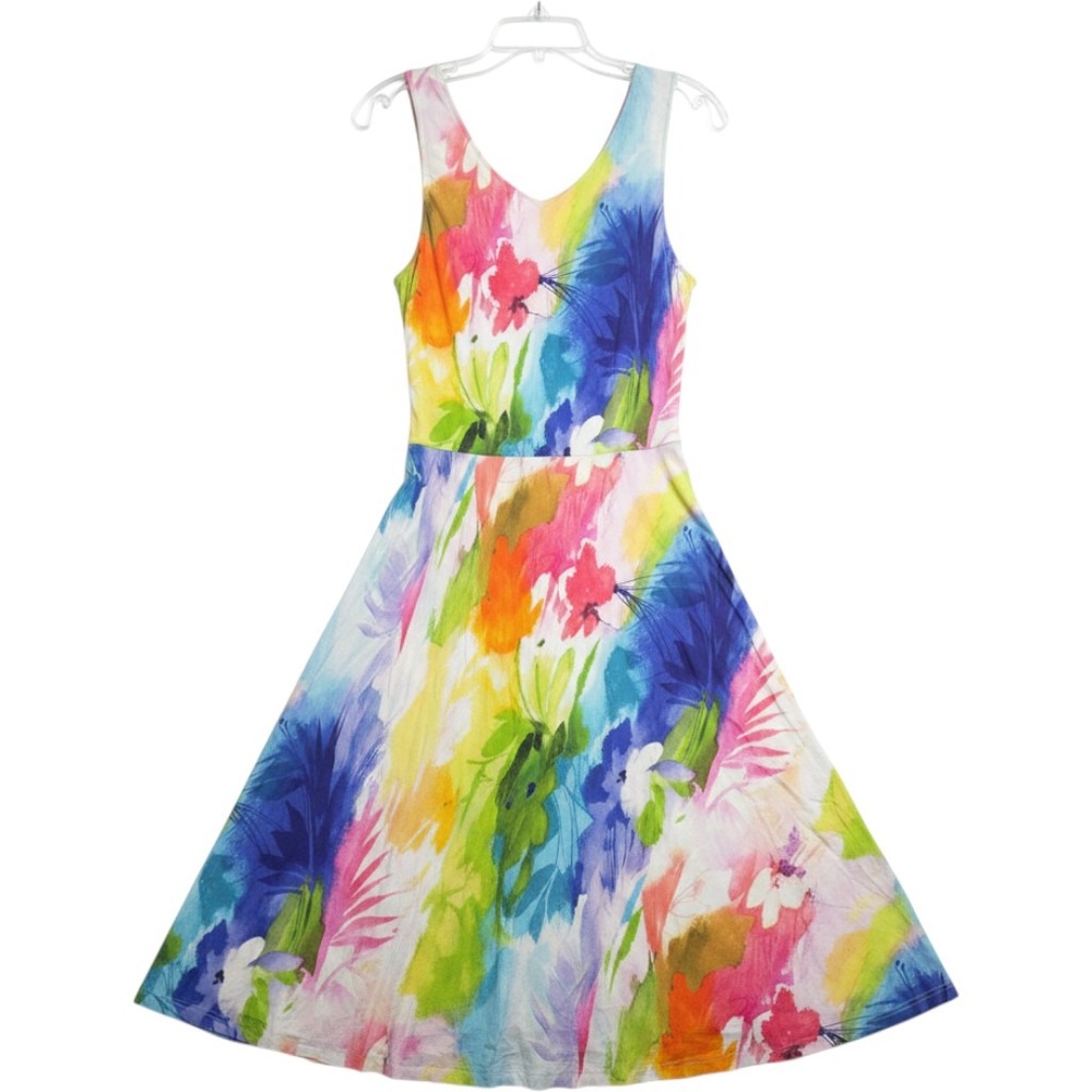 Jams World Womens XL Brulee Watercolor Maxi Dress Made in Hawaii 50 Years